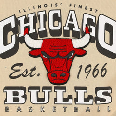 Cream Chicago Bulls Qore Women's Oversized Cozy Mock Neck Pullover Sweatshirt | NBA