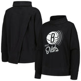 Black Brooklyn Nets Levelwear Women's Sunset Pullover Sweatshirt | NBA