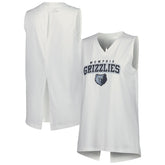 White Memphis Grizzlies Levelwear Women's Paisley Peekaboo Tank Top | NBA