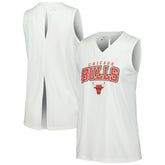 White Chicago Bulls Levelwear Women's Paisley Peekaboo Tank Top sale | NBA