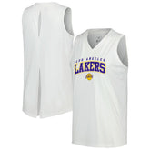 White Los Angeles Lakers Levelwear Women's Paisley Peekaboo Tank Top | NBA