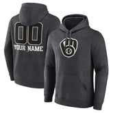 Milwaukee Brewers Personalized Monochrome Name & Number Pullover Hoodie - MLB Hoodies
