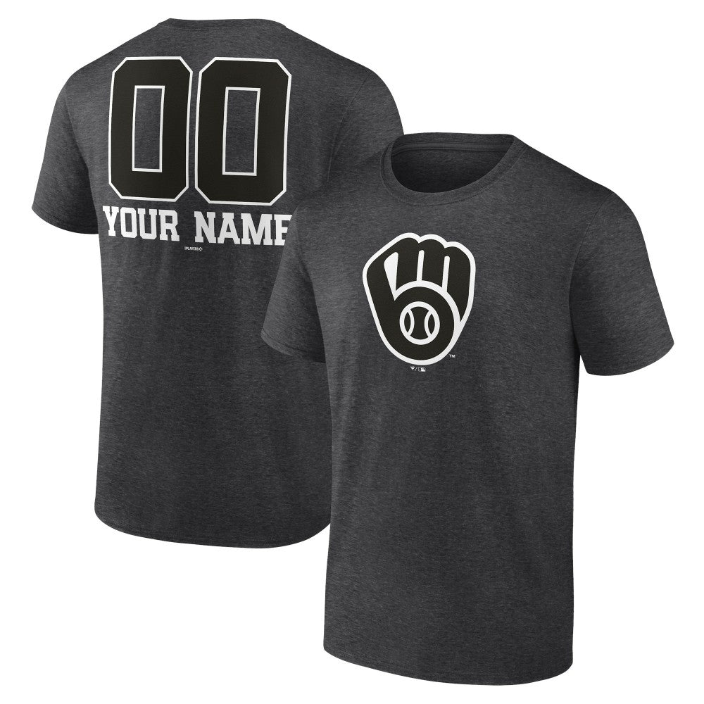 Milwaukee Brewers Personalized Monochrome Name & Number T-Shirt - MLB T-shirts
