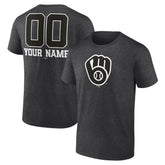 Milwaukee Brewers Personalized Monochrome Name & Number T-Shirt - MLB T-shirts
