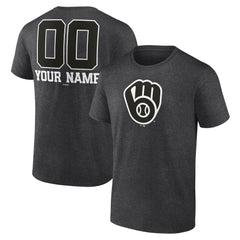 Milwaukee Brewers Personalized Monochrome Name & Number T-Shirt - MLB T-shirts