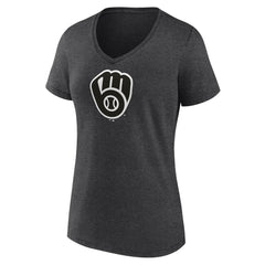 Milwaukee Brewers Women's Personalized Monochrome Name & Number V-Neck T-Shirt - MLB T-shirts