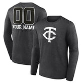 Minnesota Twins Personalized Monochrome Name & Number Long Sleeve T-Shirt - MLB T-shirts