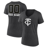 Minnesota Twins Women's Personalized Monochrome Name & Number V-Neck T-Shirt - MLB T-shirts