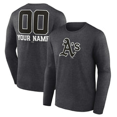 Athletics Personalized Monochrome Name & Number Long Sleeve T-Shirt - MLB T-shirts