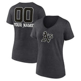 Athletics Women's Personalized Monochrome Name & Number V-Neck T-Shirt - MLB T-shirts