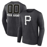 Pittsburgh Pirates Personalized Monochrome Name & Number Long Sleeve T-Shirt - MLB T-shirts