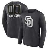 San Diego Padres Personalized Monochrome Name & Number Long Sleeve T-Shirt - MLB T-shirts