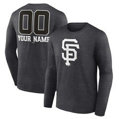 San Francisco Giants Personalized Monochrome Name & Number Long Sleeve T-Shirt - MLB T-shirts