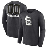 St. Louis Cardinals Personalized Monochrome Name & Number Long Sleeve T-Shirt - MLB T-shirts