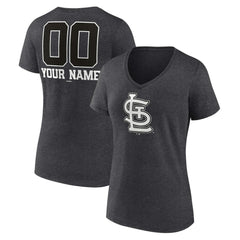 St. Louis Cardinals Women's Personalized Monochrome Name & Number V-Neck T-Shirt - MLB T-shirts