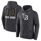 Tampa Bay Rays Personalized Monochrome Name & Number Pullover Hoodie - MLB Hoodies