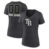 Tampa Bay Rays Women's Personalized Monochrome Name & Number V-Neck T-Shirt - MLB T-shirts