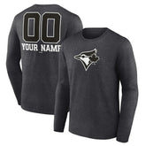 Toronto Blue Jays Personalized Monochrome Name & Number Long Sleeve T-Shirt - MLB T-shirts