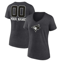 Toronto Blue Jays Women's Personalized Monochrome Name & Number V-Neck T-Shirt - MLB T-shirts