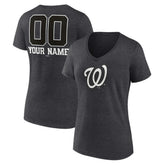 Washington Nationals Women's Personalized Monochrome Name & Number V-Neck T-Shirt - MLB T-shirts