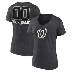 Washington Nationals Women's Personalized Monochrome Name & Number V-Neck T-Shirt - MLB T-shirts