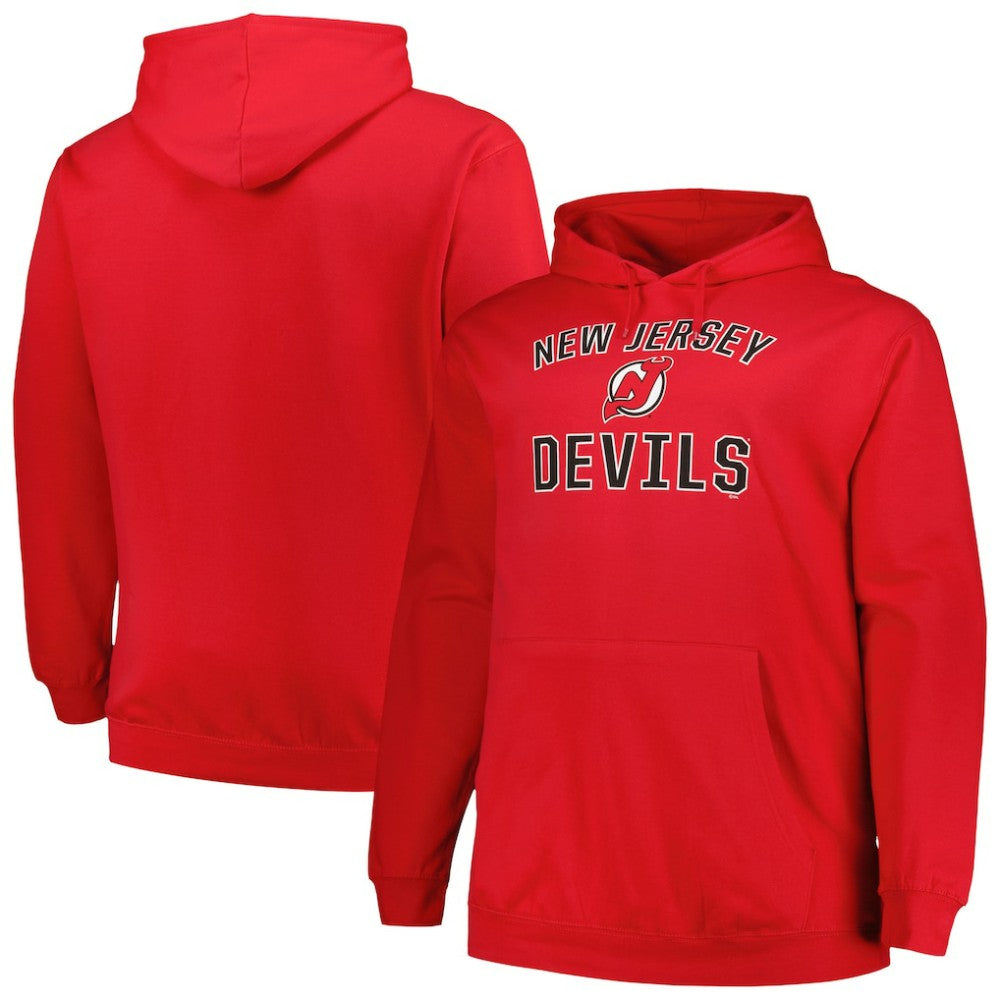 New Jersey Devils Profile Big & Tall Arch Over Logo Pullover Hoodie - NHL Jerseys