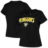 Pittsburgh Penguins Profile Women's Plus Size Arch Over Logo T-Shirt - NHL T-shirts