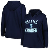 Seattle Kraken Profile Women's Plus Size Arch Over Logo Pullover Hoodie - NHL Hoodies