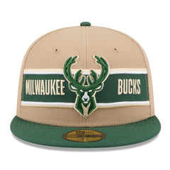 Tan/Hunter Green Milwaukee Bucks 2024 NBA Draft 59FIFTY Fitted Hat | NBA