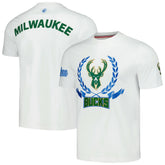 White Milwaukee Bucks FISLL Unisex Heritage Crest T-Shirt | NBA