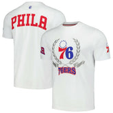 White Philadelphia 76ers FISLL Unisex Heritage Crest T-Shirt | NBA