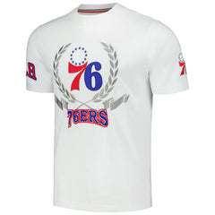 White Philadelphia 76ers FISLL Unisex Heritage Crest T-Shirt | NBA