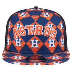 Houston Astros New Era Seeing Diamonds A-Frame Trucker 9FIFTY Snapback Hat - MLB Hats