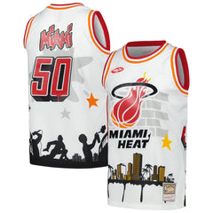 White Miami Heat x Tats Cru Hardwood Classics Fashion Jersey | NBA