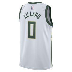 White Damian Lillard Milwaukee Bucks Unisex Swingman Player Jersey | NBA