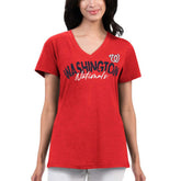 Washington Nationals G-III 4Her by Carl Banks Women's Key Move V-Neck T-Shirt - MLB T-shirts