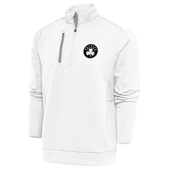 White Boston Celtics Antigua Metallic Logo Generation Quarter-Zip Top | NBA