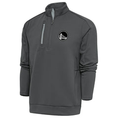 Pewter Golden State Warriors Antigua Metallic Logo Generation Quarter-Zip Top sale | NBA