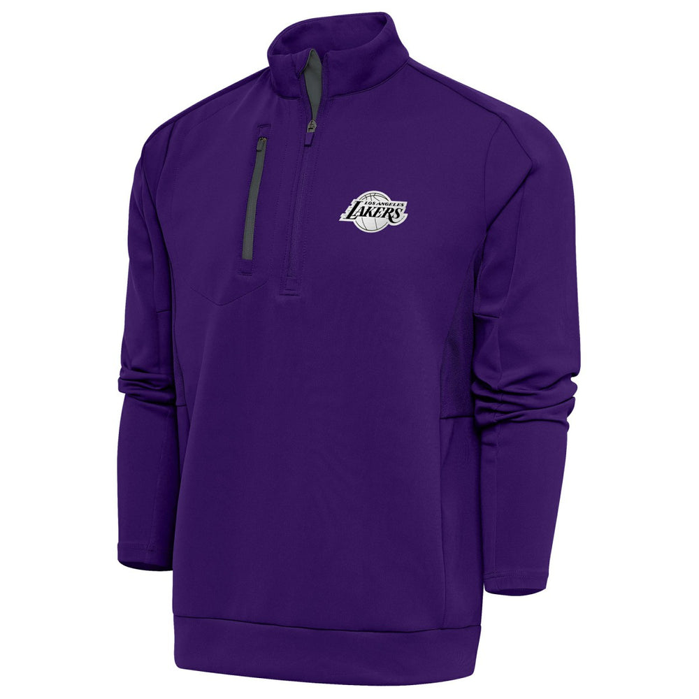 Purple Los Angeles Lakers Antigua Metallic Logo Generation Quarter-Zip Top | NBA