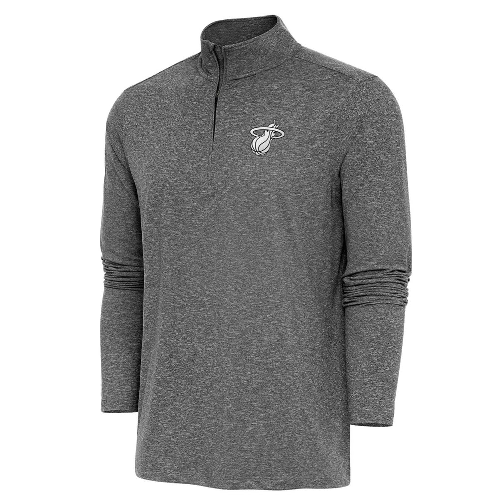 Heather Black Miami Heat Antigua Hunk Quarter-Zip Top | NBA