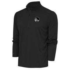 Charcoal Golden State Warriors Antigua Metallic Logo Tribute Quarter-Zip Top sale | NBA