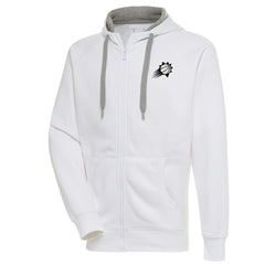 White Phoenix Suns Antigua Metallic Logo Victory Raglan Full-Zip Hoodie | NBA
