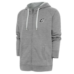Heather Gray Cleveland Cavaliers Antigua Metallic Logo Victory Raglan Full-Zip Hoodie sale | NBA