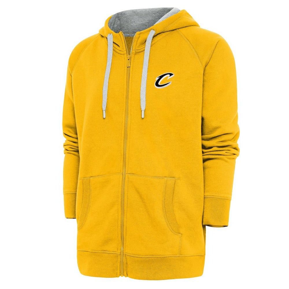 Gold Cleveland Cavaliers Antigua Metallic Logo Victory Raglan Full-Zip Hoodie sale | NBA