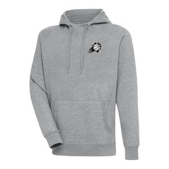 Heather Gray Phoenix Suns Antigua Metallic Logo Victory Raglan Pullover Hoodie | NBA