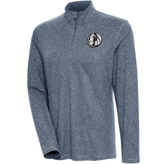 Dallas Mavericks Antigua Women's Brushed Metallic Comfort Quarter-Zip Pullover Top - Heather Navy on sale | NBA