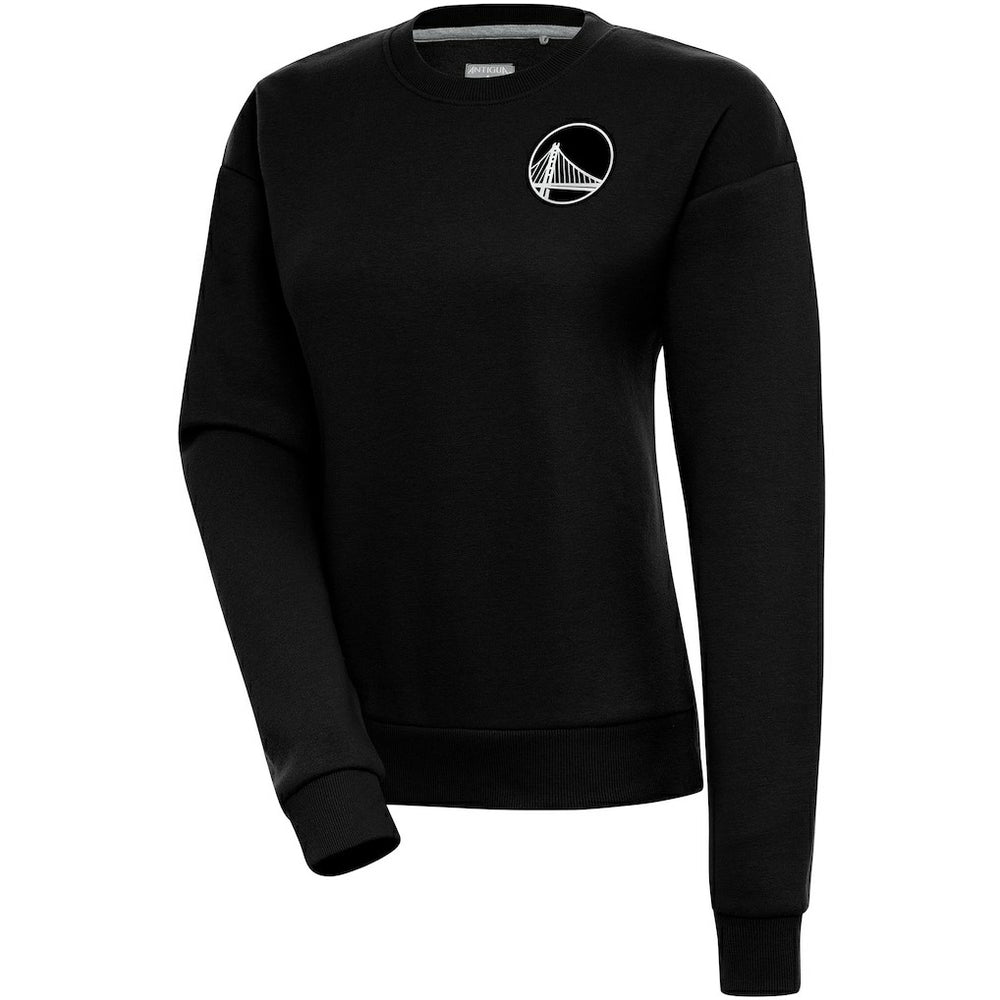 Black Golden State Warriors Antigua Women's Brushed Metallic Victory Pullover Sweatshirt - Black discount | NBA