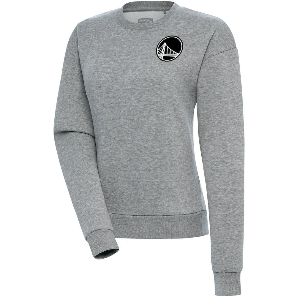 Heather Gray Golden State Warriors Antigua Women's Brushed Metallic Victory Pullover Sweatshirt - Heather Gray cheap | NBA