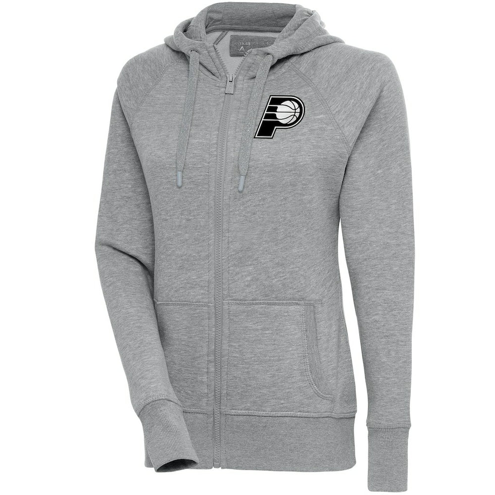 Heather Gray Indiana Pacers Antigua Women's Brushed Metallic Victory Full-Zip Hoodie - Heather Gray for sale | NBA