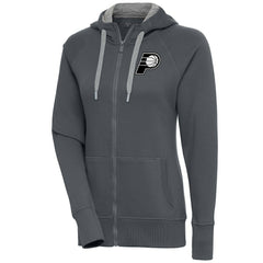 Charcoal Indiana Pacers Antigua Women's Brushed Metallic Victory Full-Zip Hoodie - Charcoal shop | NBA